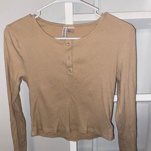 H&M divided cropped tan long sleeve, US size medium.